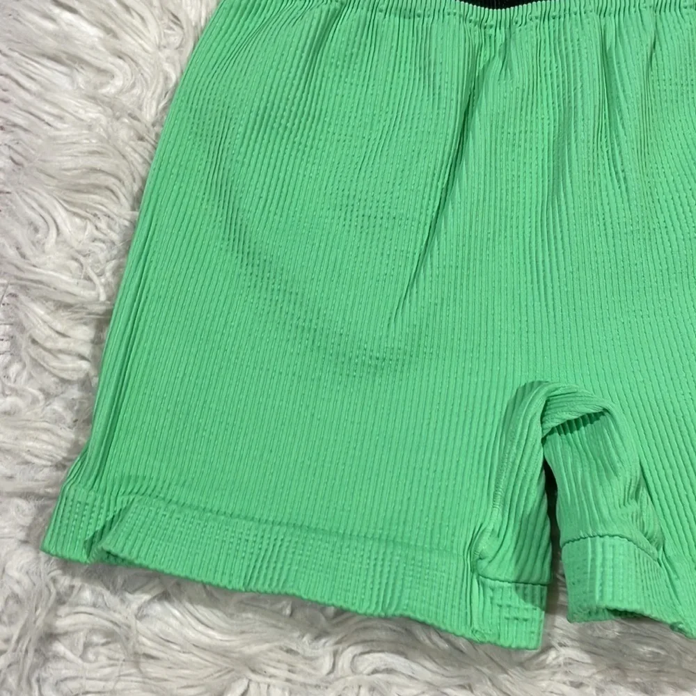 NWT Free People Prajna Fresh Cut High Rise Ribbed Seamless Shorts